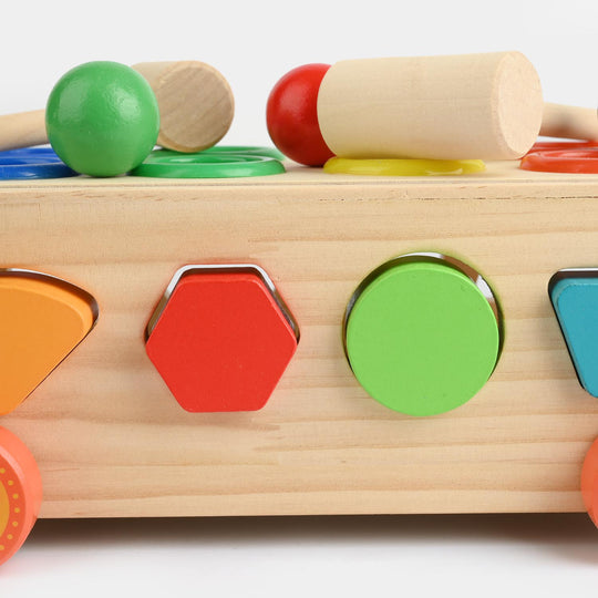 Educational Wooden Toy Shape Matching Trailer