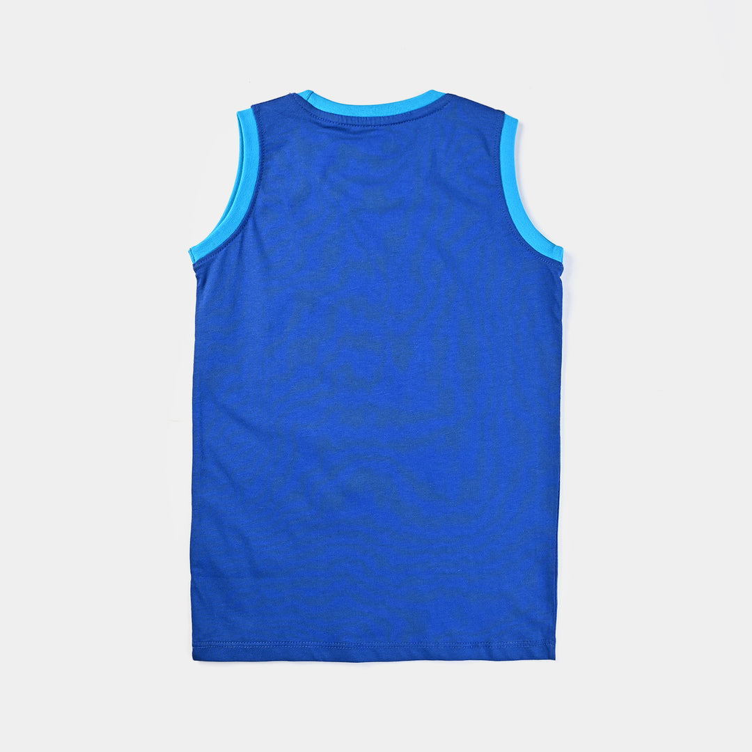 Boys Cotton Jersey Sando Drift On The Wave-C.Blue