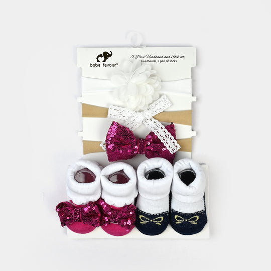 Baby Girl Socks & Headband Pack of 2