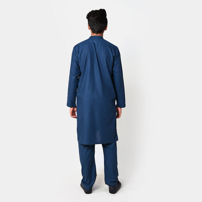 Teens Boys Styling Kurta Pajama Suit - Blue