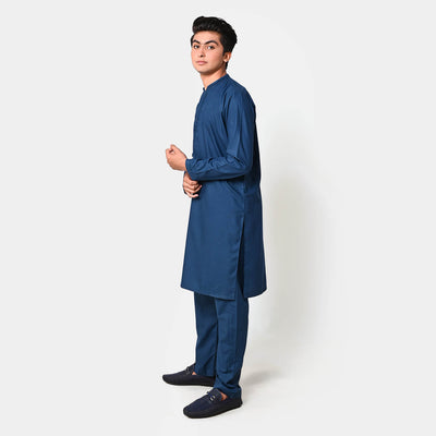 Teens Boys Styling Kurta Pajama Suit - Blue