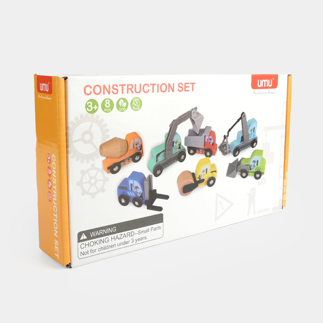 Wooden Construction Vehicle Set (7 Pieces)
