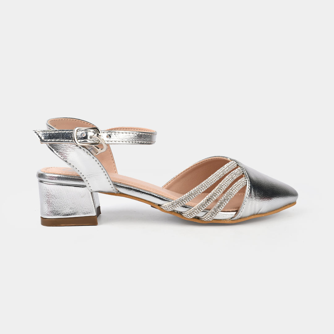 Girls Pumps Heels ZP-057-SILVER