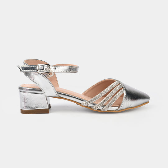 Girls Pumps Heels ZP-057-SILVER