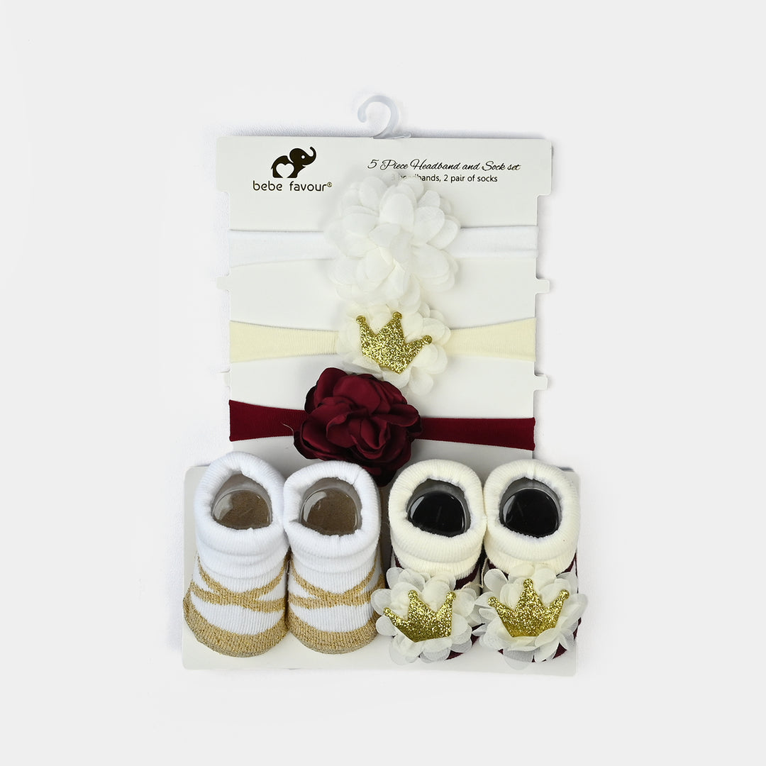 Baby Girl Socks & Headband Pack of 2