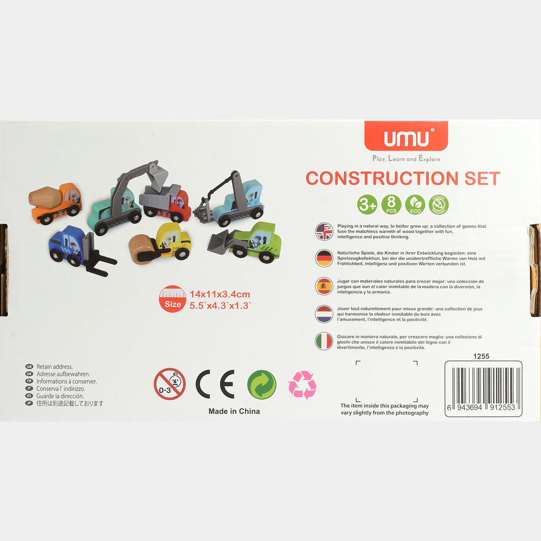 Wooden Construction Vehicle Set (7 Pieces)