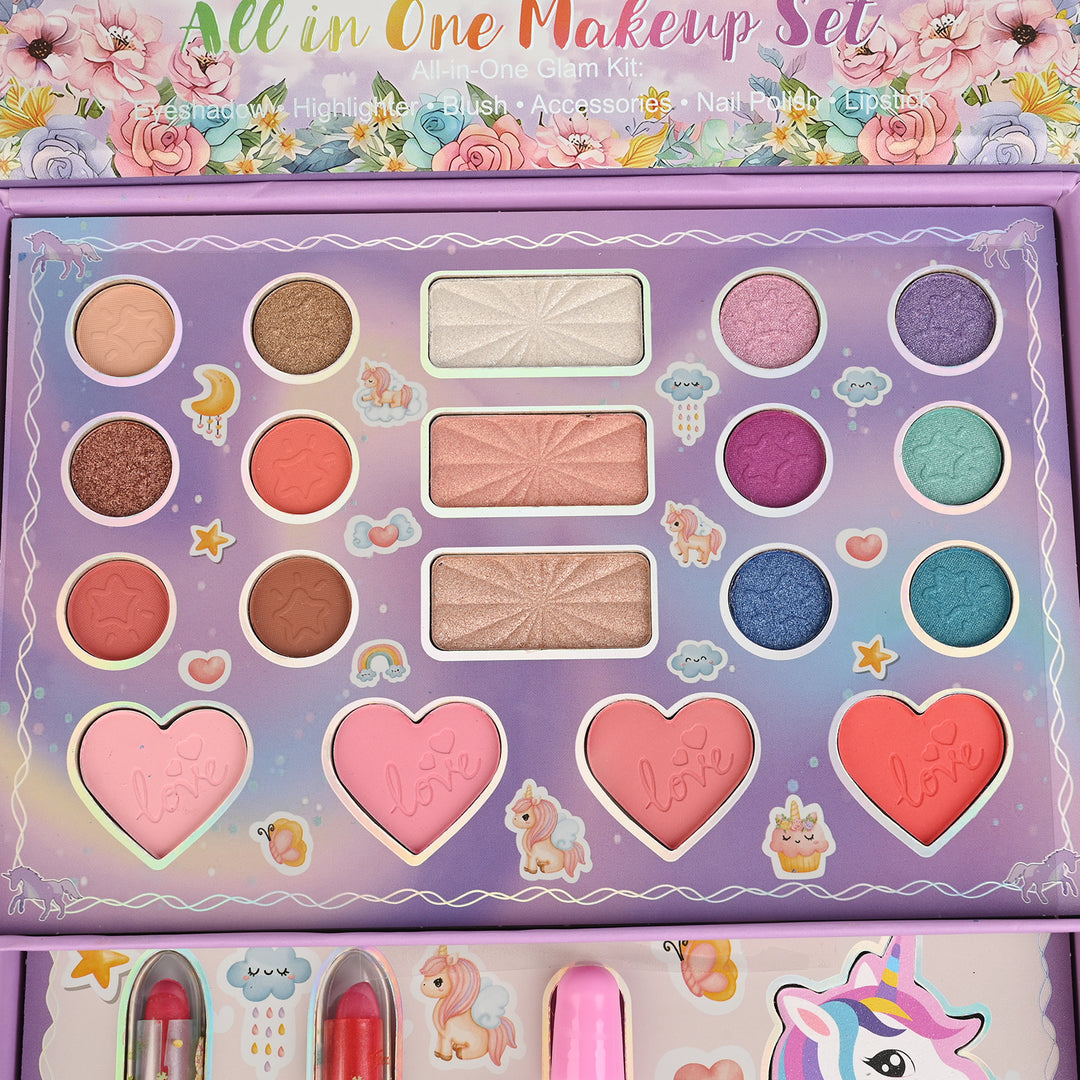 Girls Unicorn All-In-One Glam Beauty Makeup Kit