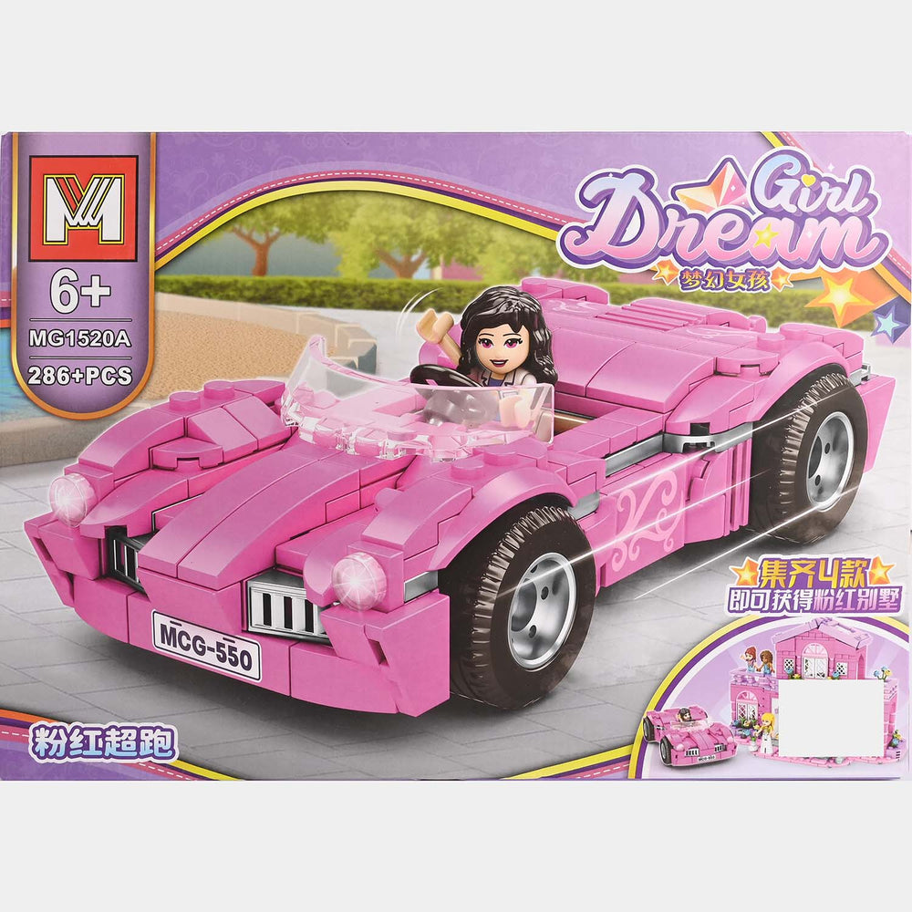 Girl Car Building Blocks Set