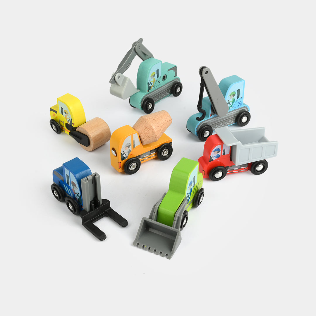 Wooden Construction Vehicle Set (7 Pieces)