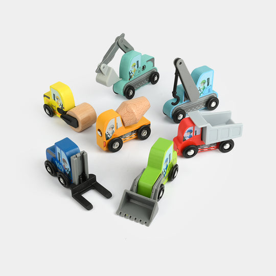 Wooden Construction Vehicle Set (7 Pieces)