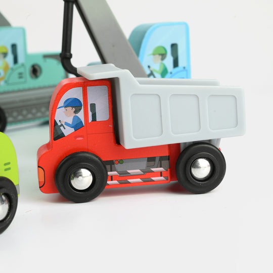 Wooden Construction Vehicle Set (7 Pieces)