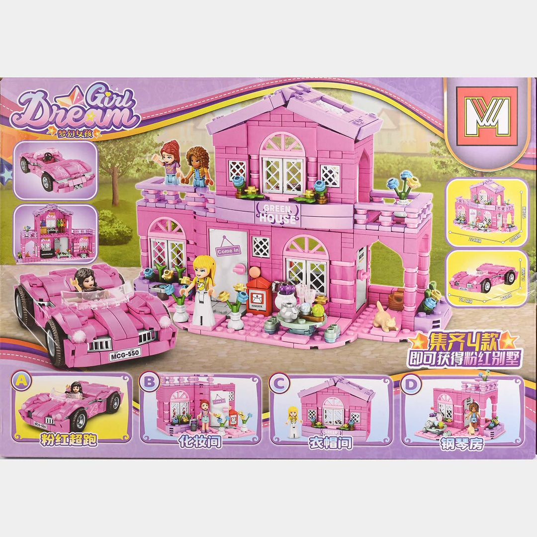 Girl Car Building Blocks Set