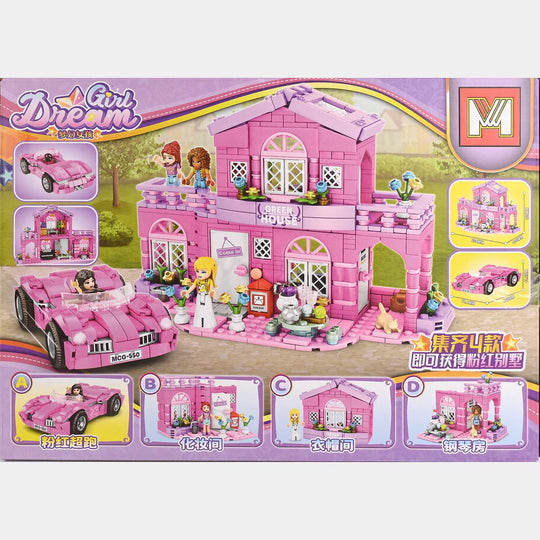 Girl Car Building Blocks Set