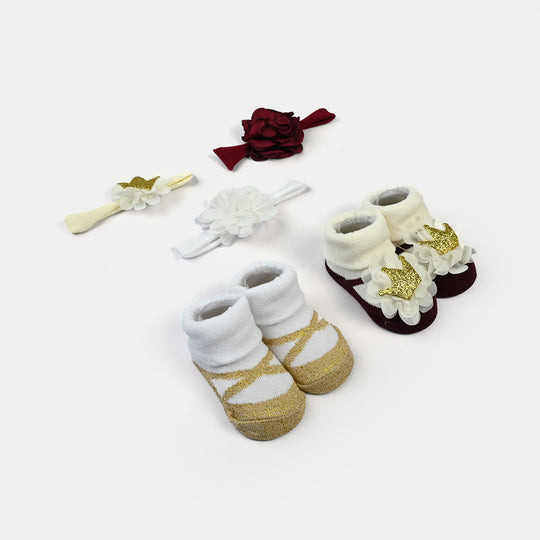 Baby Girl Socks & Headband Pack of 2