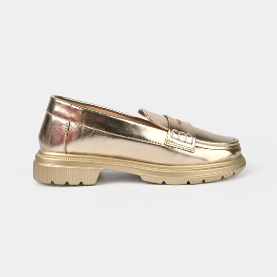 Girls Loafer ZP-070-GOLDEN