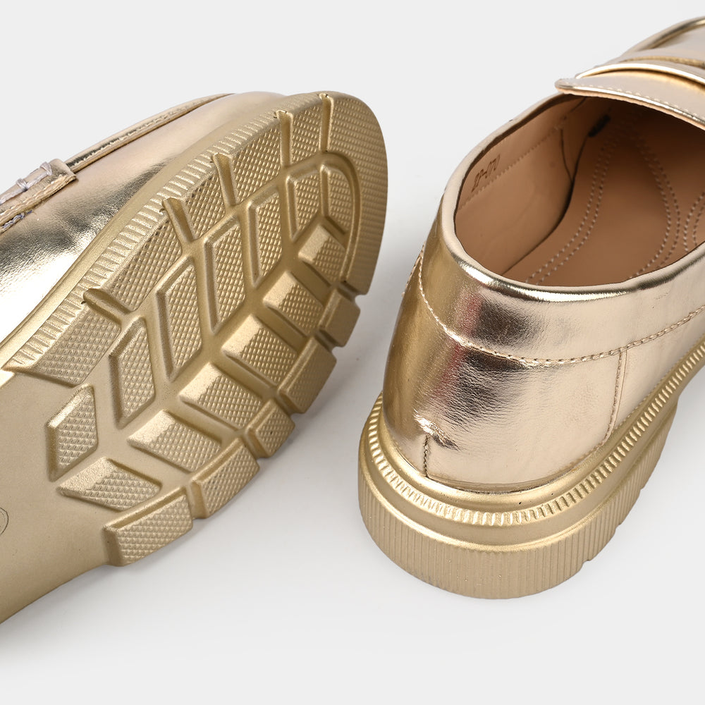 Girls Loafer ZP-070-GOLDEN