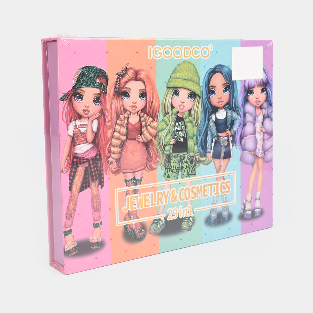 Girls Jewelry & Cosmetics Beauty Collection Makeup Kit