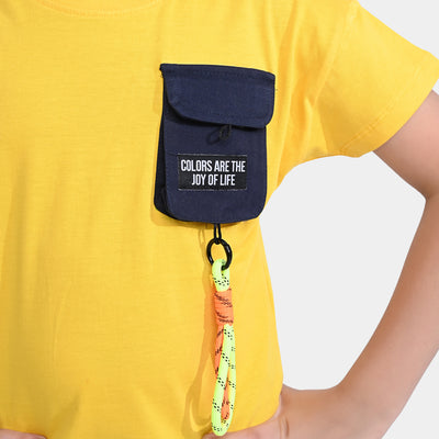 Boys Cotton Jersey T-Shirt H/S Hanger-Lemon
