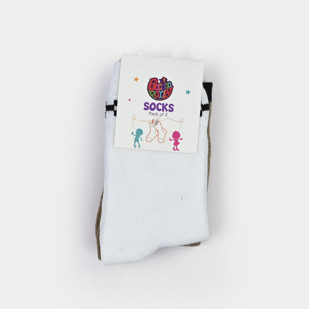 Infant Boys Socks Pack of 2 Good Vibes-Wht.Sand