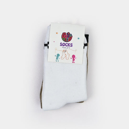 Infant Boys Socks Pack of 2 Good Vibes-Wht.Sand
