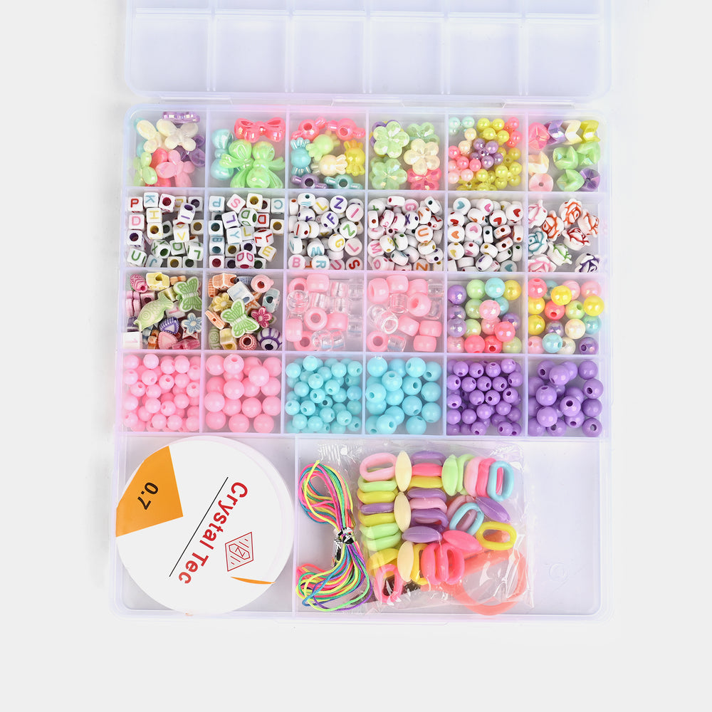 Girls DIY Pastel Bead Jewelry Making Kit Set