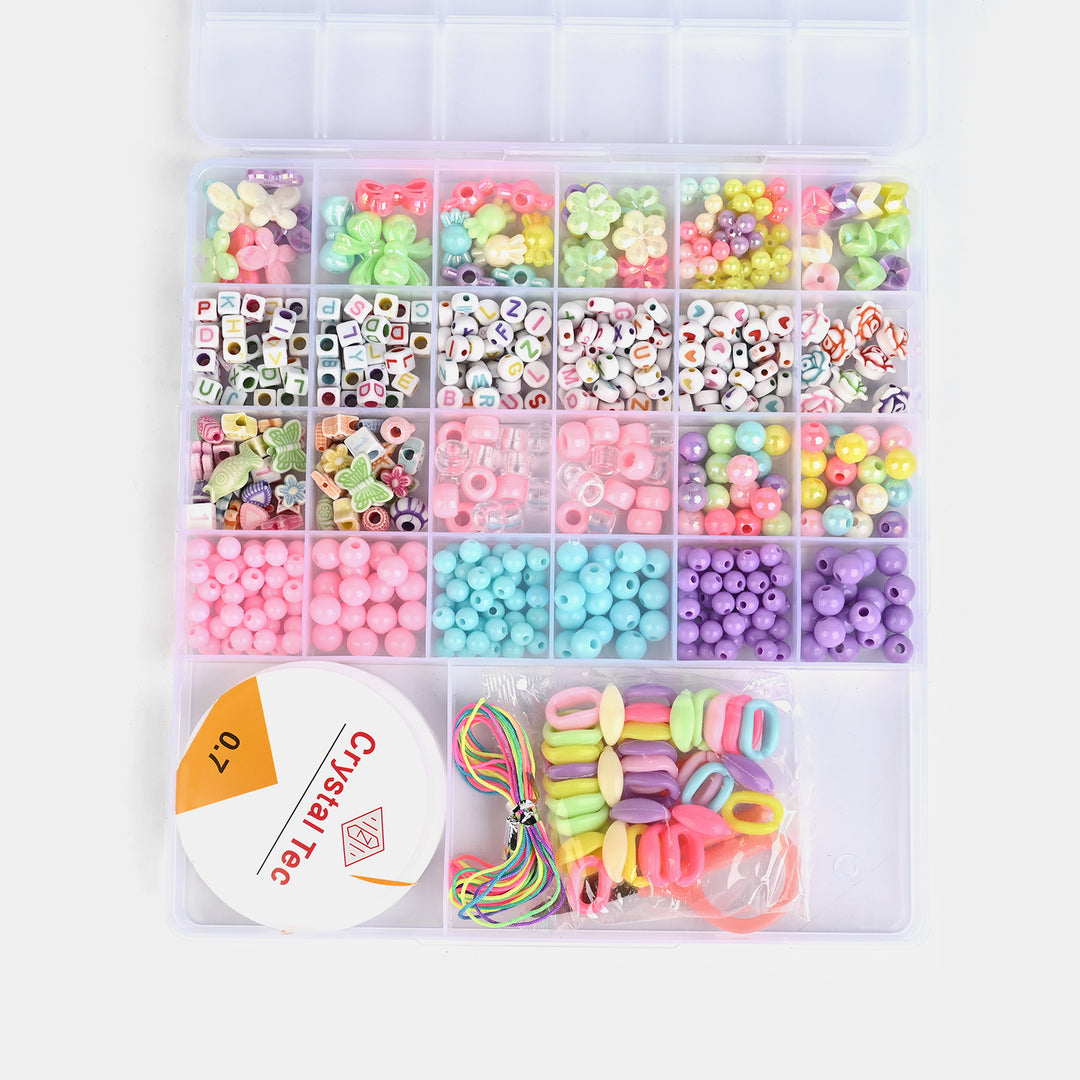 Girls DIY Pastel Bead Jewelry Making Kit Set