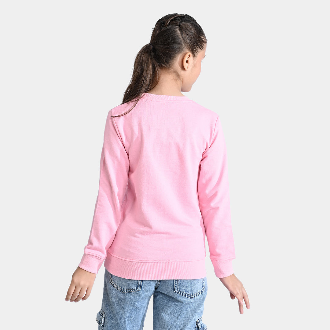 Girls Cotton Terry Sweatshirt You Are My Love-C.Pink