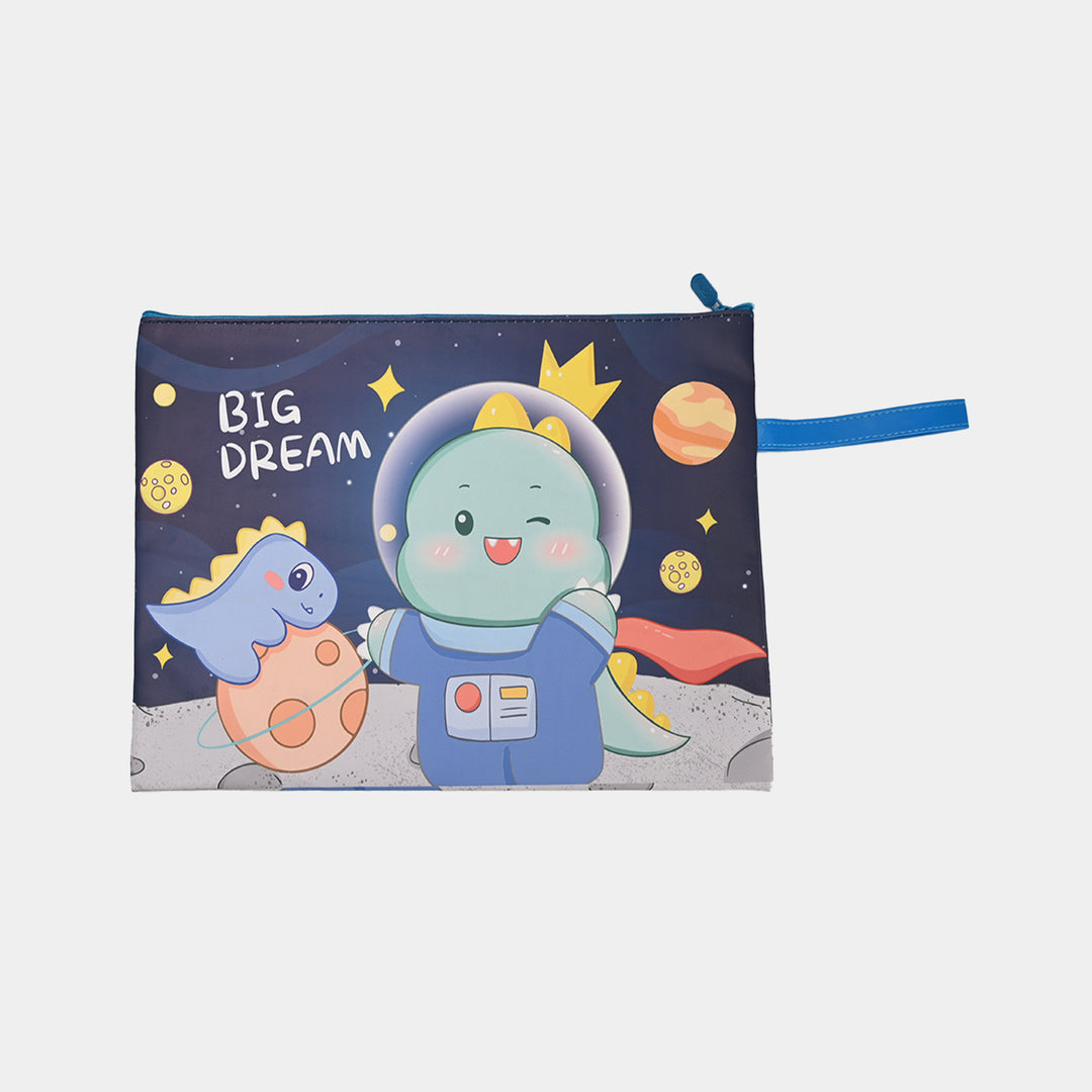 Dino Print Zipper File Folder Bag | A4
