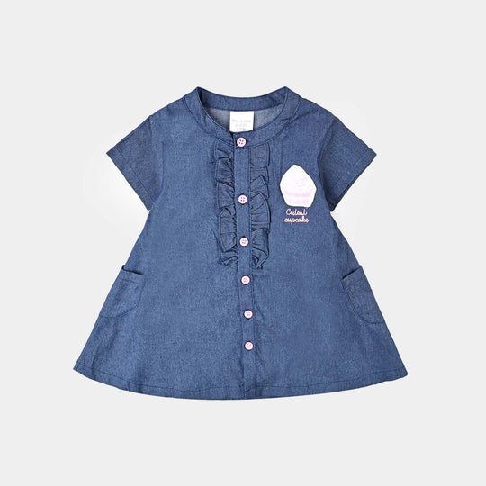 Infant Girls Cotton 2PC Suit-NAVY