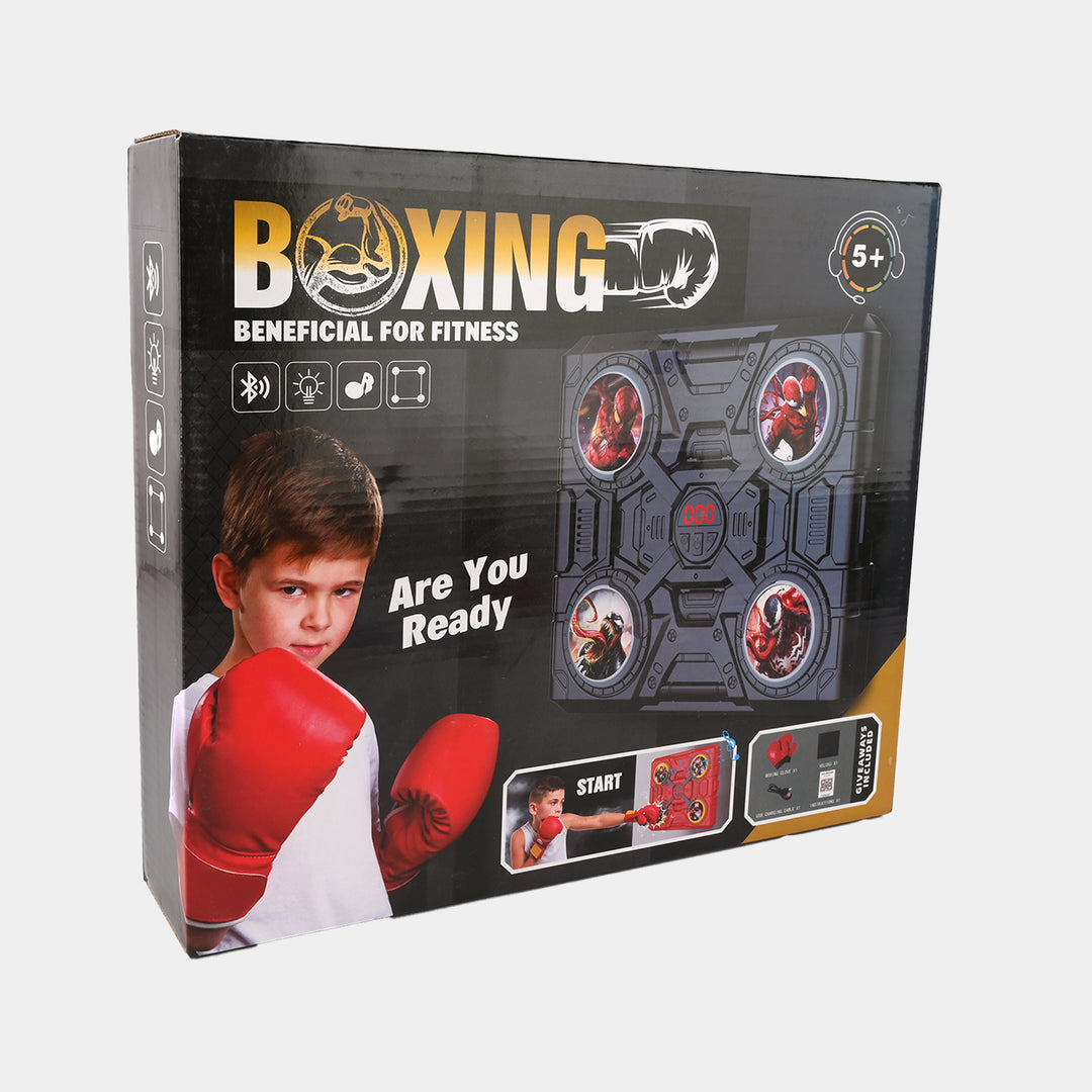 Electronic Musical Boxing Trainer with Gloves – Light, Music & Reaction Game