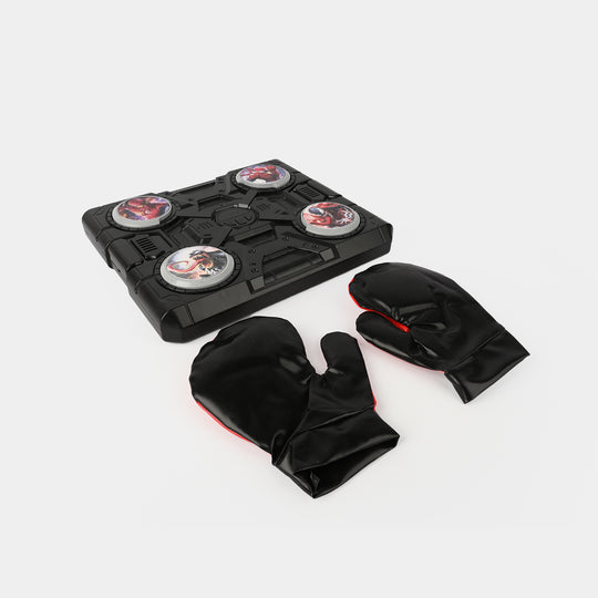 Electronic Musical Boxing Trainer with Gloves – Light, Music & Reaction Game