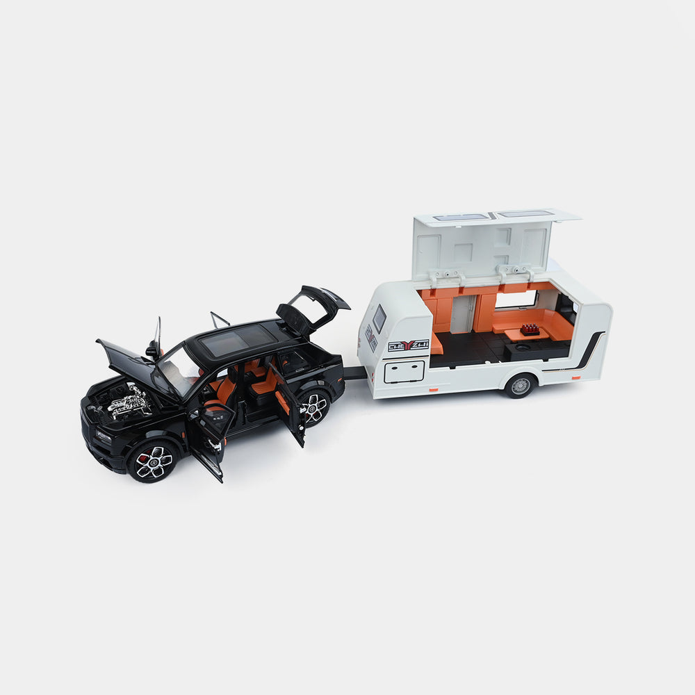 Die-Cast SUV with Travel Camper Trailer Set
