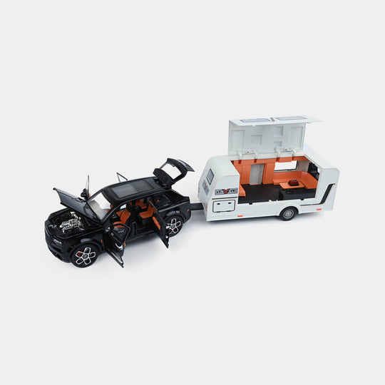 Die-Cast SUV with Travel Camper Trailer Set