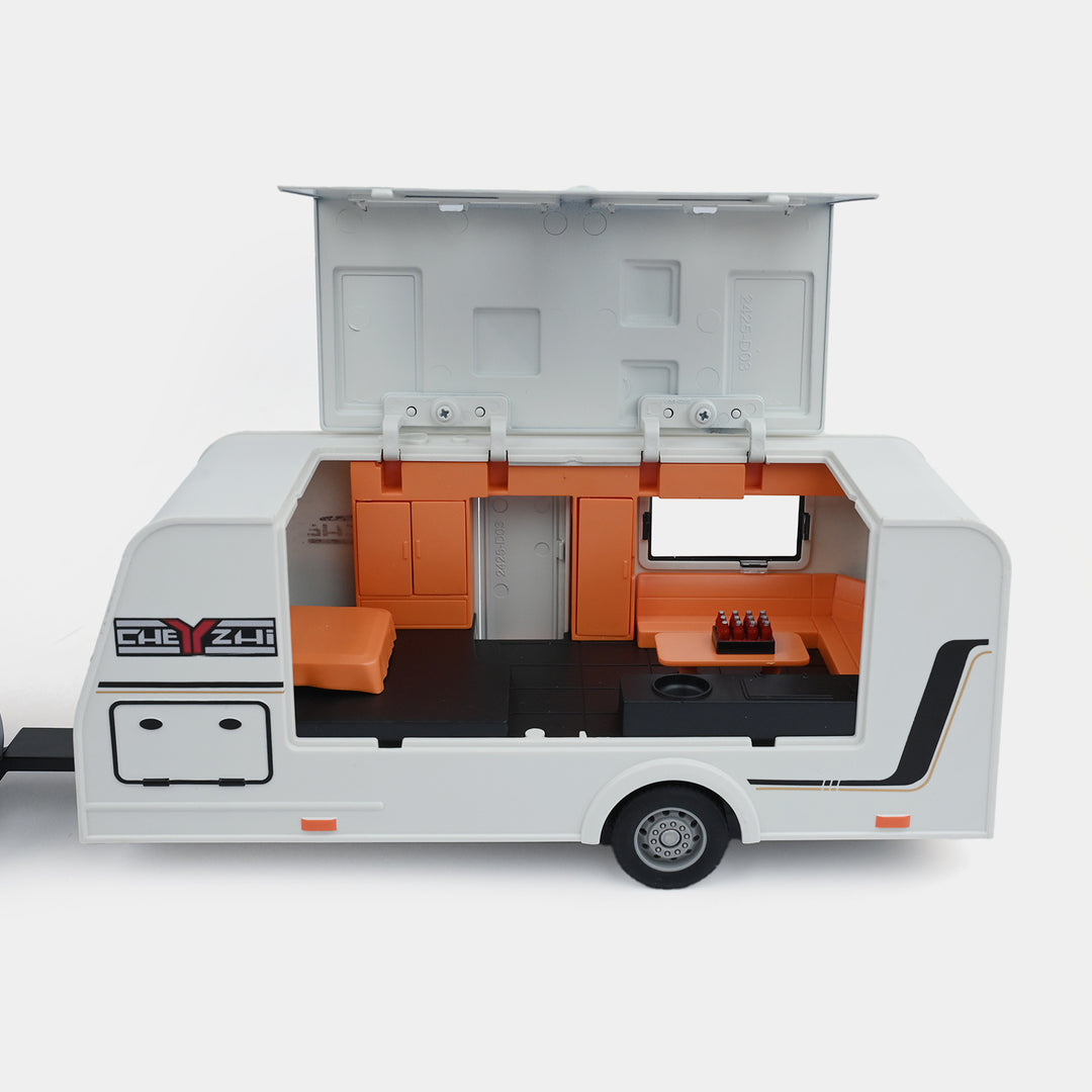 Die-Cast SUV with Travel Camper Trailer Set