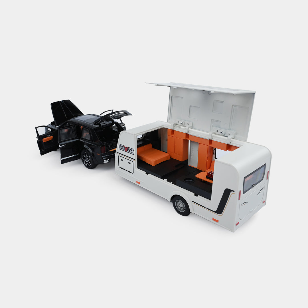 Die-Cast SUV with Travel Camper Trailer Set