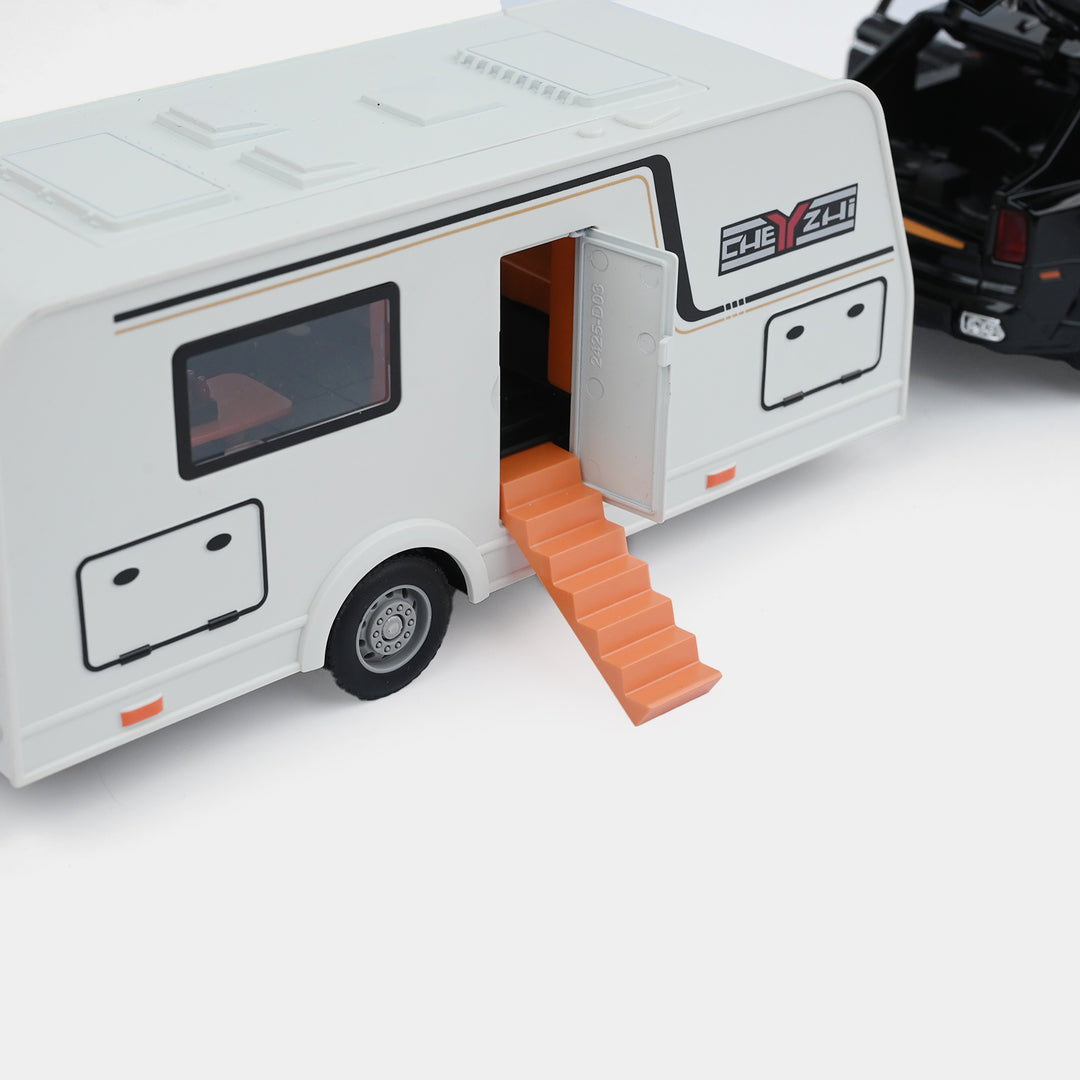 Die-Cast SUV with Travel Camper Trailer Set