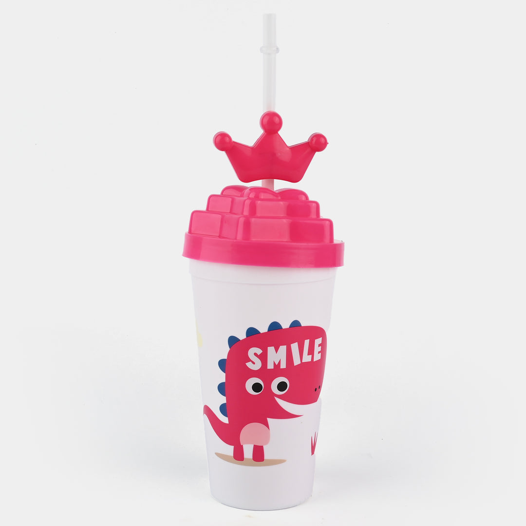 Printed Polka Straw Glass For Kids