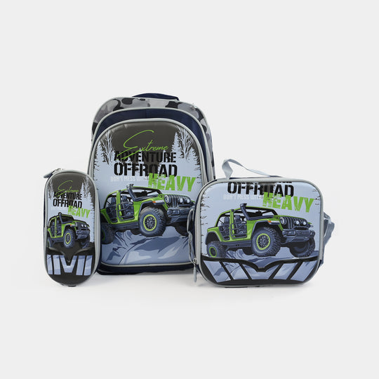 16" 3D Embossed School Bag Set | Grade 1-4