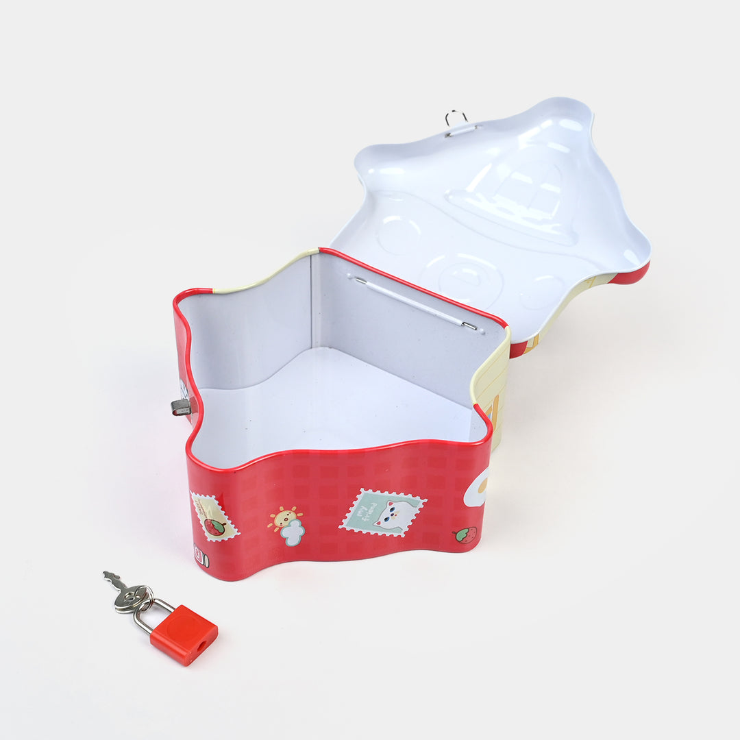 Metal Coin/Money Box with Lock For Kids