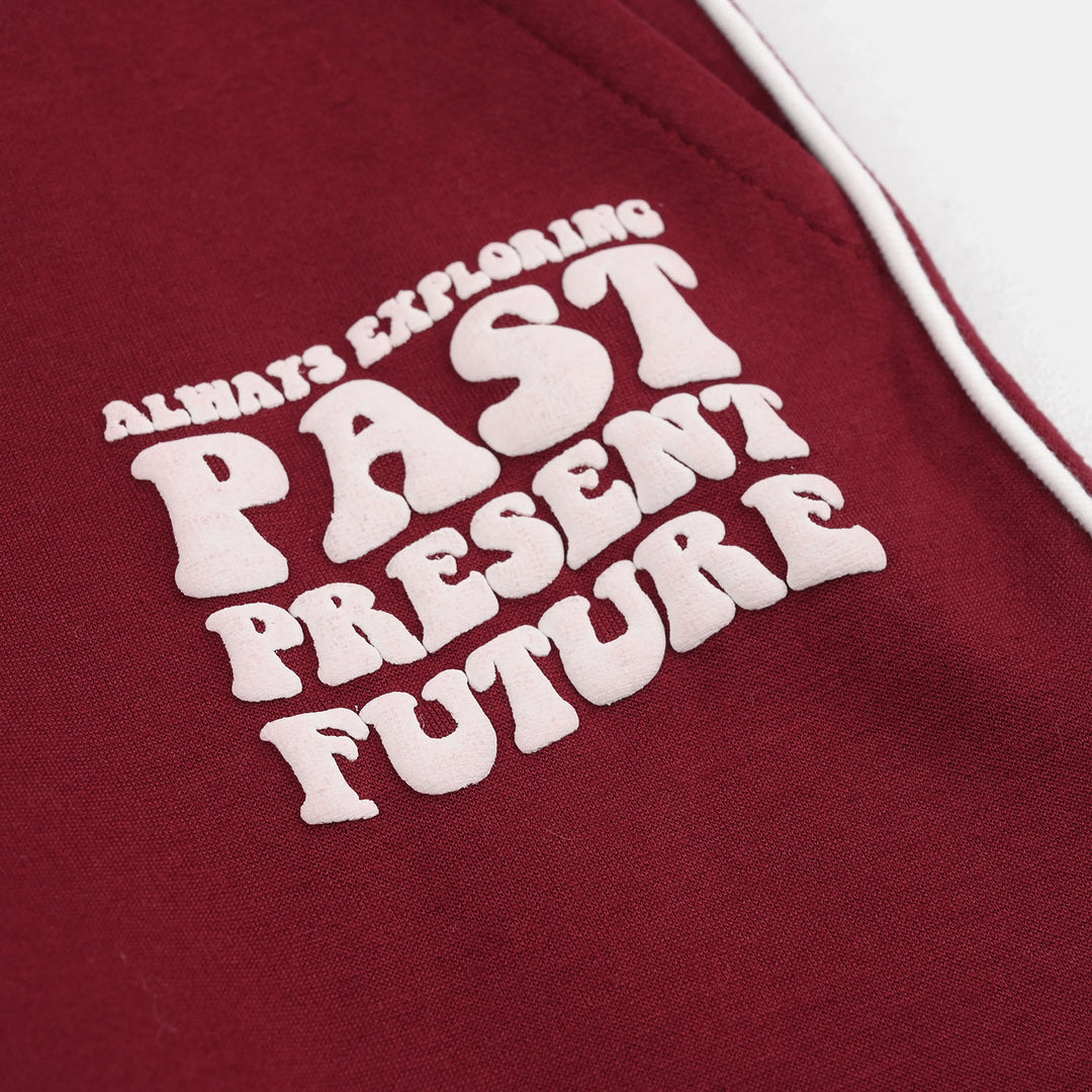 Girls Microfiber Interlock Pajama ALWAYS EXPLORING-Red