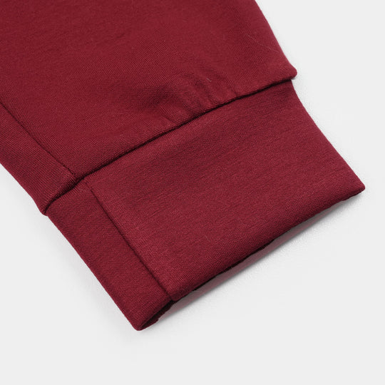 Girls Microfiber Interlock Pajama ALWAYS EXPLORING-Red