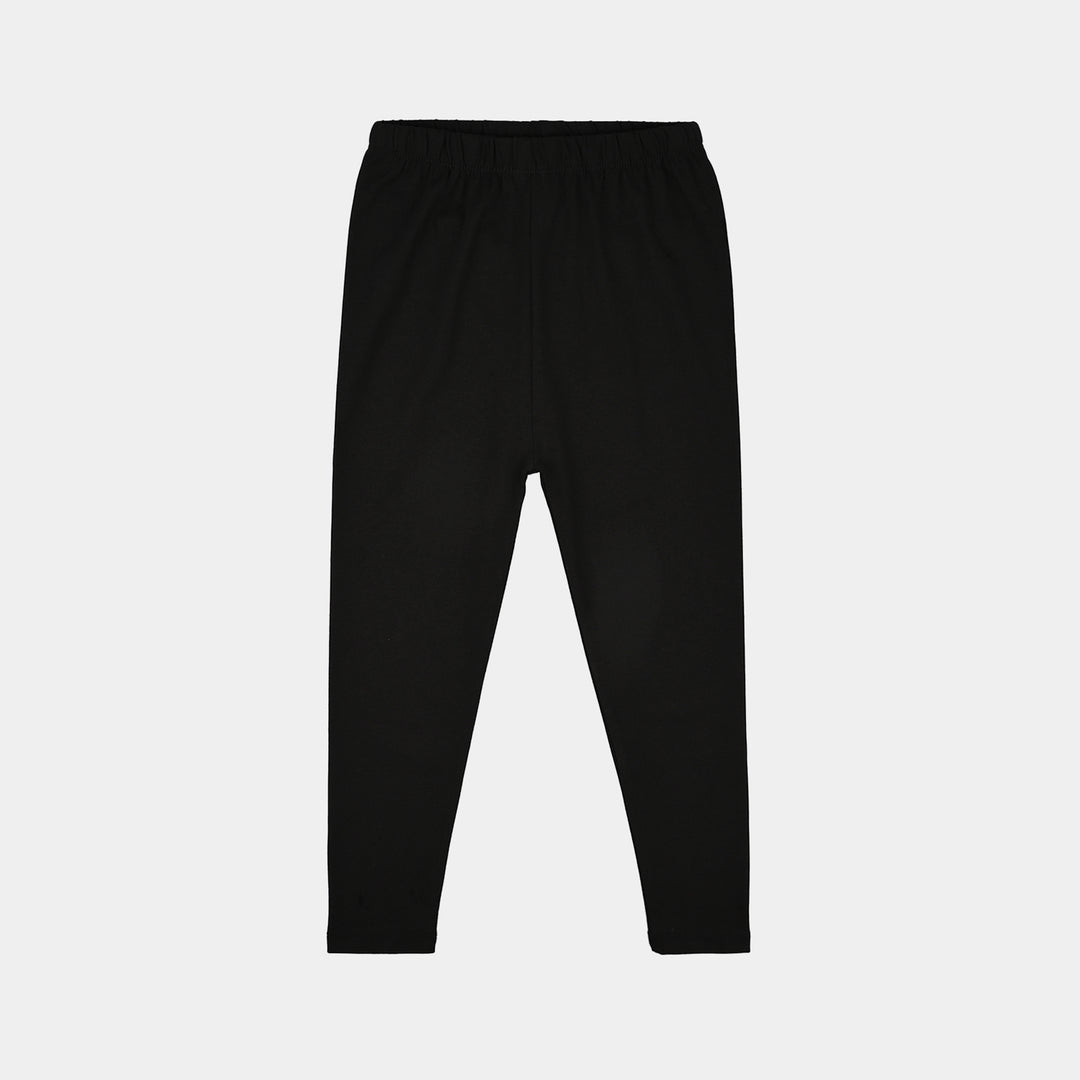 Infant Girls Cotton Jersey Basic Tights-BLACK