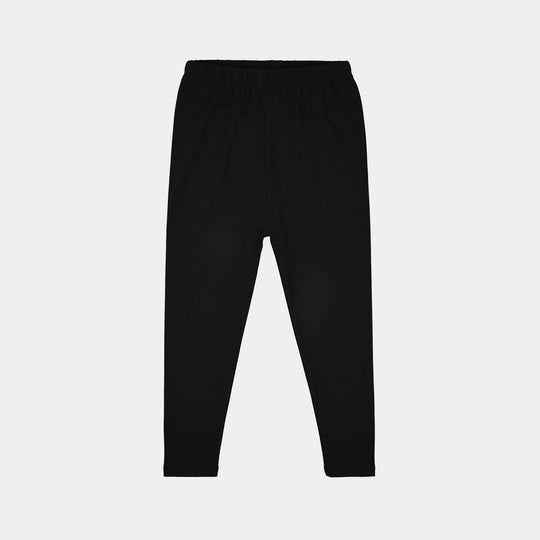Infant Girls Cotton Jersey Basic Tights-BLACK