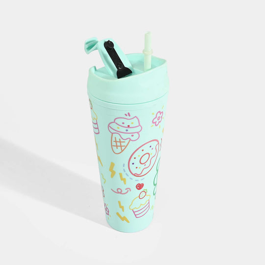 Fluted Cold Cup Tumbler with Straw