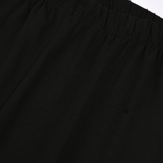 Girls Cotton Jersey Basic Tights-BLACK