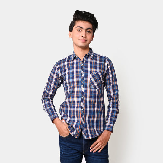 Teens Boys Cotton Casual Shirt Wanderlust - Check