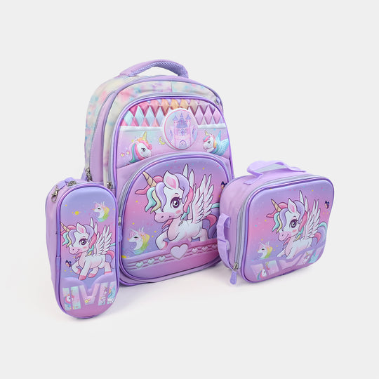16" 3D Embossed School Bag Set | Grade 1-4