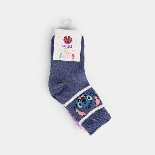Infant Girls Socks Pack of 2 Stitch-Purple/Blu