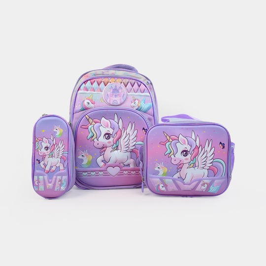 16" 3D Embossed School Bag Set | Grade 1-4