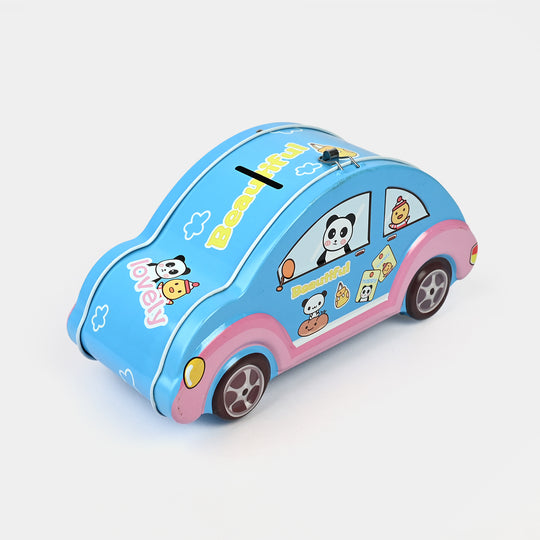 Metal car Coin/Money Box with Lock For Kids